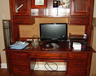 Computer desk and monitor