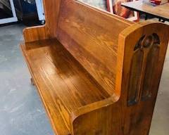 Antique deacon bench Solid Oak Pew 51 in wide 