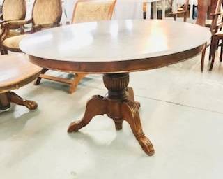 Beautiful Marble top Carved claw ft table 48 in wide 
