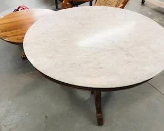 Beautiful Marble top Carved claw ft table 48 in wide 