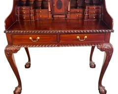 Vintage Hand carved Claw feet secret compartments and drawers executive desk Mahogany 