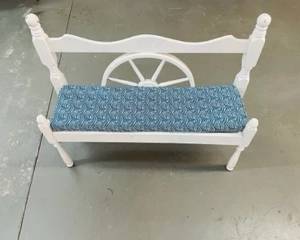 Painted white bench 