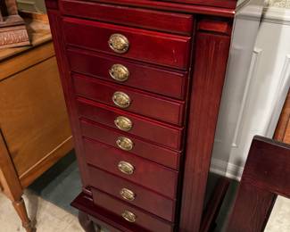 Standing Jewelry Caninet. Drawers, sides and top opens
