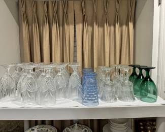 Crystal Glass Goblets, some Fostoria, etc