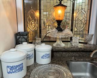 Canister, Crystal cake plates