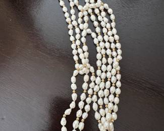 14k gold and freshwater pearl necklace