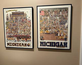 Signed University of Michigan prints