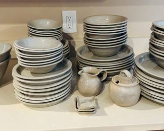 Hand-crafted pottery dish set; by Jen Aiken