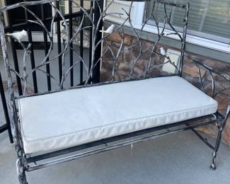 cast iron bench with cardinals $300