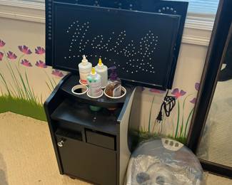 2 Neon Nails Signs, Foot massager, carts and more.