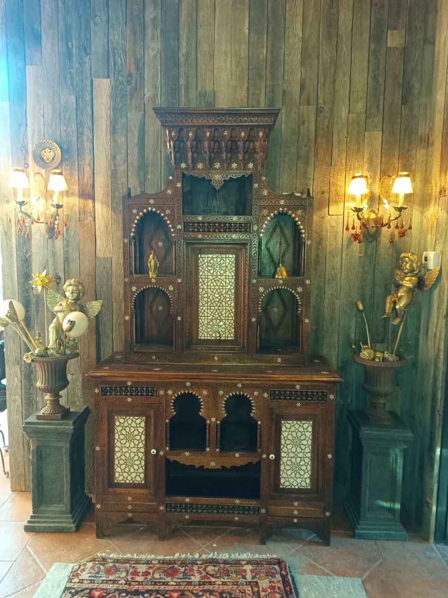 Wood and mother of pearl inlaid Moorish/Syrian cabinet