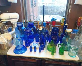 Blue and green glass
