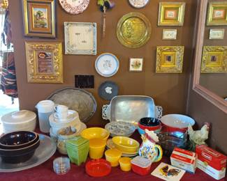Plates and art and bowls