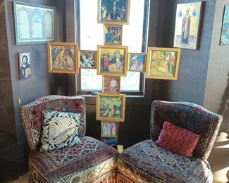 Skirted slipper chairs and Alter piece cross