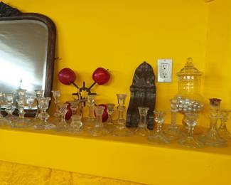 Glass candlesticks
