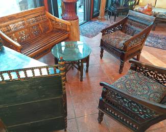 Again, please do not sit on the antiques