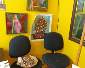 Original art and chairs