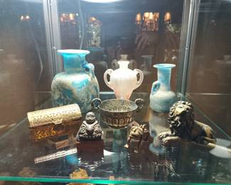 Silver, brass and glass