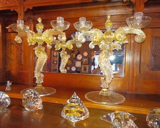 Venetian glass candlesticks
