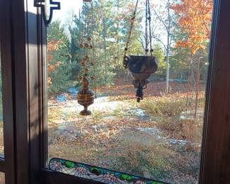 Stained glass and hanging objects