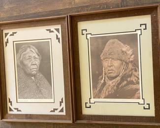 nice collection of Native American sepia tone photographic prints by Edward S Curtis