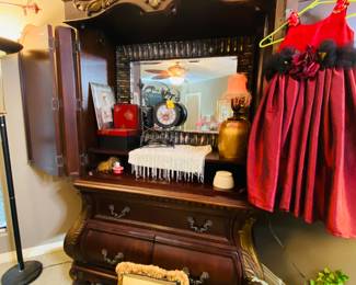 Interior of French style armoire,