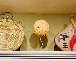 large Native American pottery pots and decor