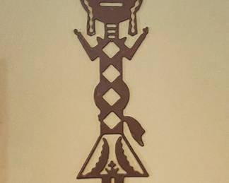 large iron native American fertility sculpture