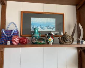 Decorative accessories, swiss cow bell, vases, art