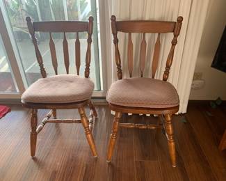 Hardwood (oak?) dining chairs