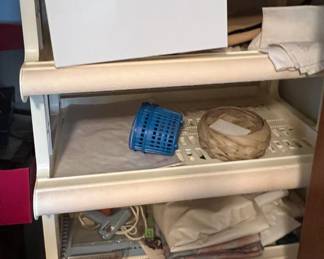 Craft shelves and supplies