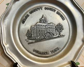 Giles County Court House, Pulaski, TN pewter plate