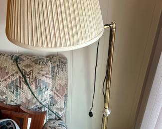 Brass swing arm floor lamp