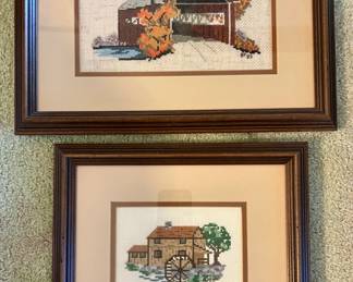 Framed needlepoint pictures (more available)