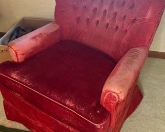 Henderson & McRae pink velvet armchair