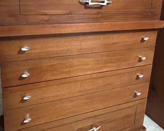 Harmony House bedroom set with tall dresser and long dresser with mirror