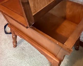 Vintage wood storage table