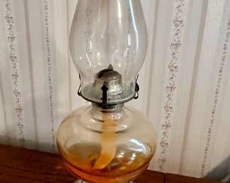 Vintage glass oil lamp