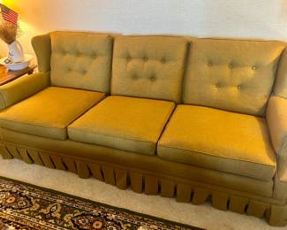 Vintage olive green sofa