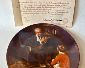 Knowles "The Tycoon" by Norman Rockwell plate with original box and COA