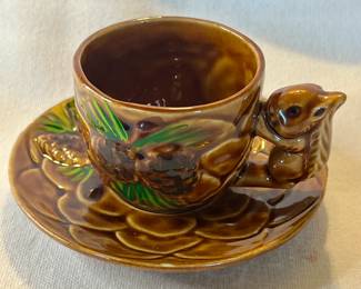 Victoria Ceramics squirrel tea cup and saucer