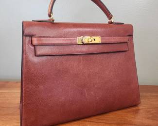 Hermes Box Calf Kelly 35 Bordaux