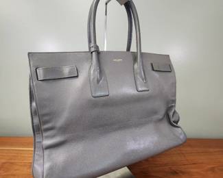 Yves Saint Laurent Calfskin Large Sac De Jour Carryall Earth