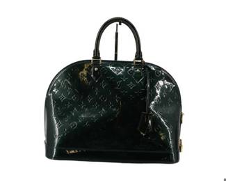 Louis Vuitton Green Vernis Alma GM