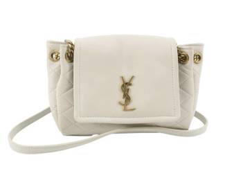 Yves Saint Laurent Lambskin Mini Nolita White