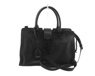 Yves Saint Laurent Baby Cabas 2-Way Shoulder Bag Black