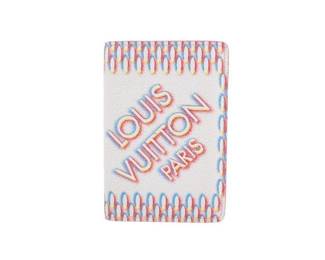 Louis Vuitton Red White Blue Leather Damier Spray Pocket Organizer