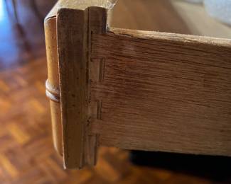 all wood w/ dovetail joints, this desk was built to last...
