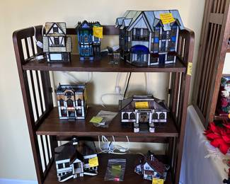 Bill Job handmade lighted stain glass houses