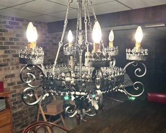 Gothic black metal chandelier
